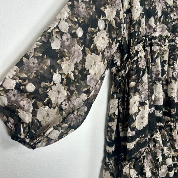 NWT En Saison Rena Mini Babydoll Black Floral Dress Plus Size 2X - Picture 9 of 16